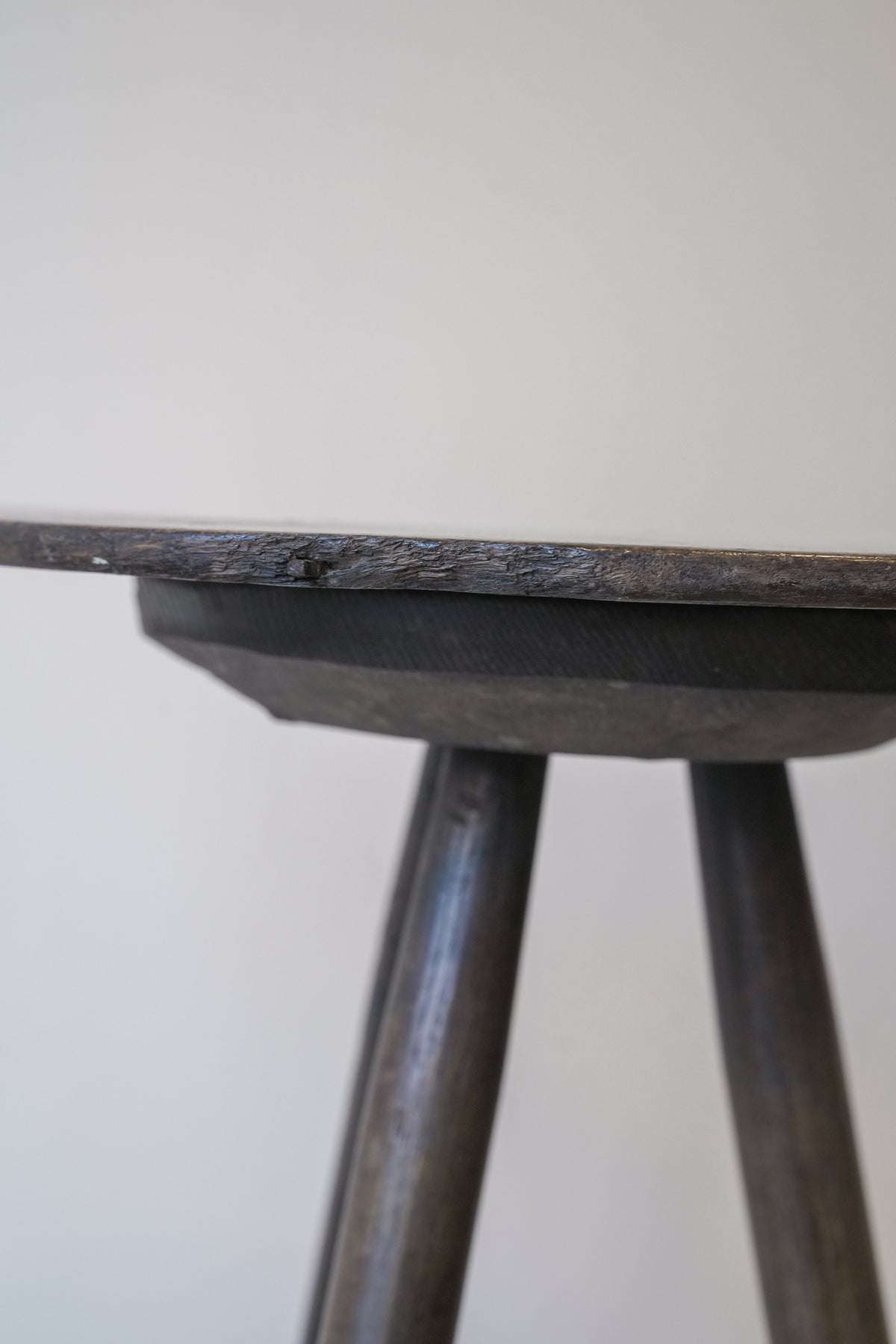 English 19th C “Cheese Top” Cricket Table.