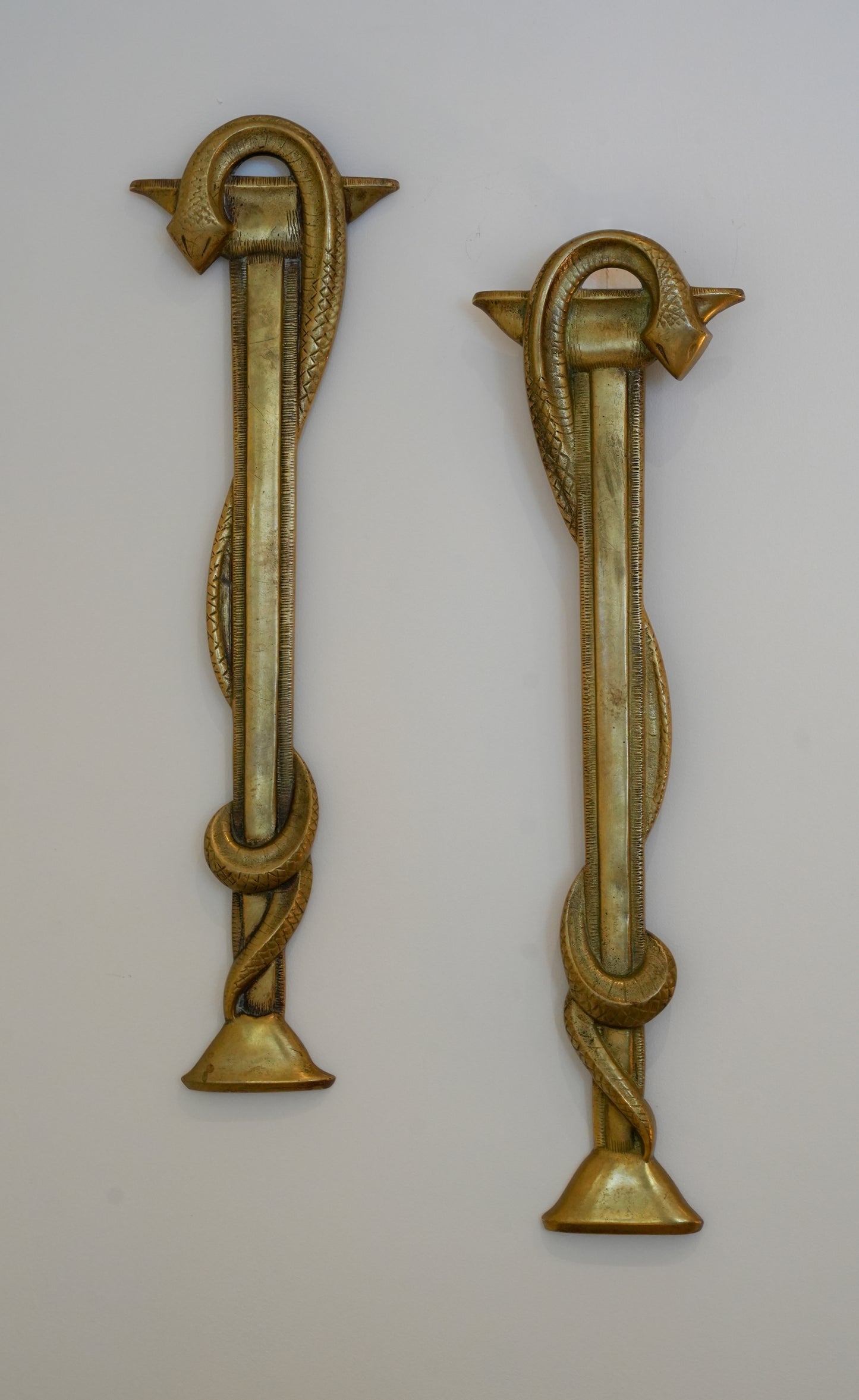 Pair of French Art Deco apothecary door handles.