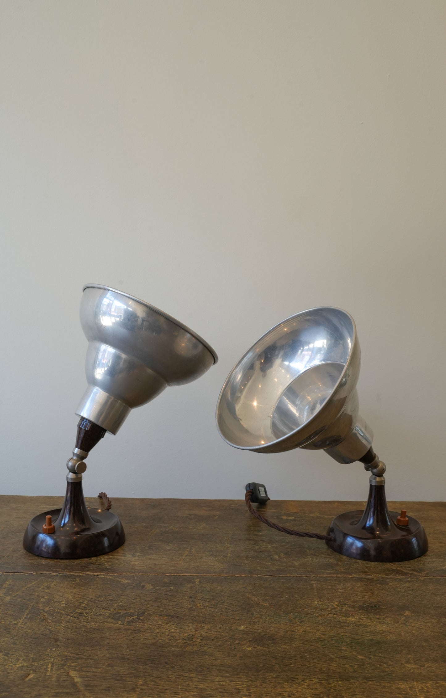 Pair of Bakelite & Chrome Lamps