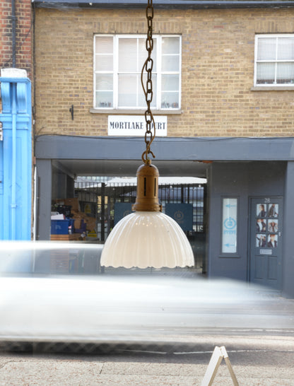 4 x Large GEC moonstone pendant lights