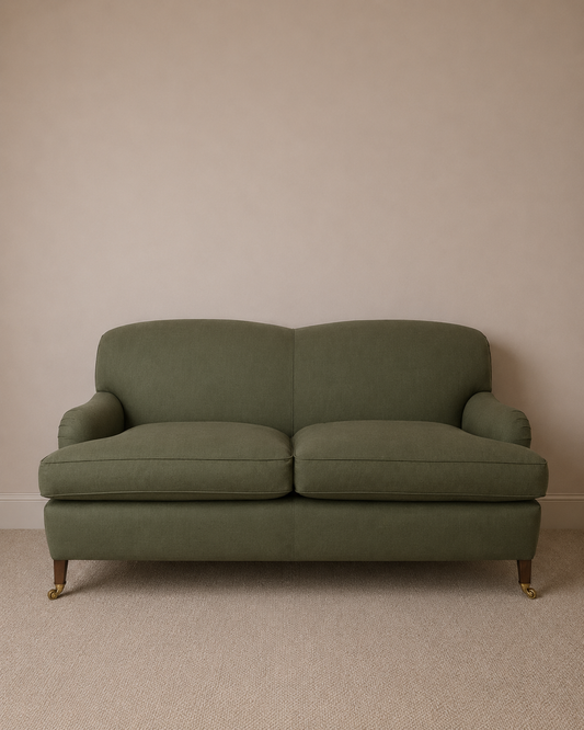 Green Linen Sofa.