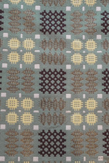 Rare double weave Welsh Blanket in green.