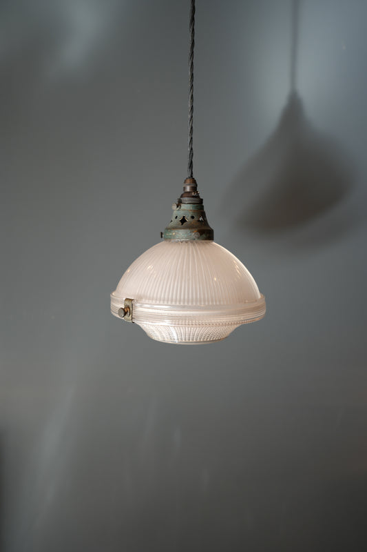 Holophane Prismastic Glass Pendant Light