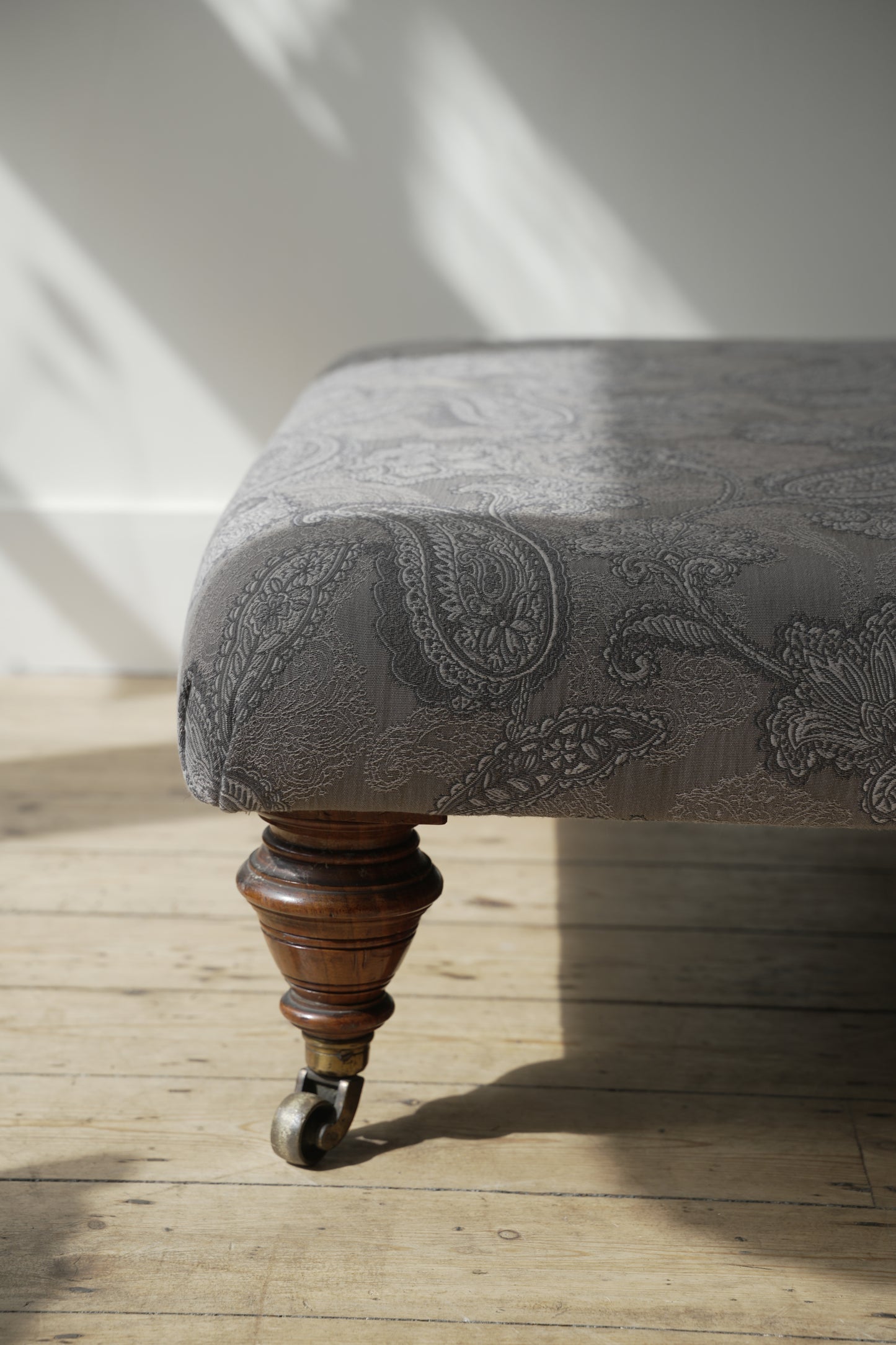 Victorian Paisley covered footstool.