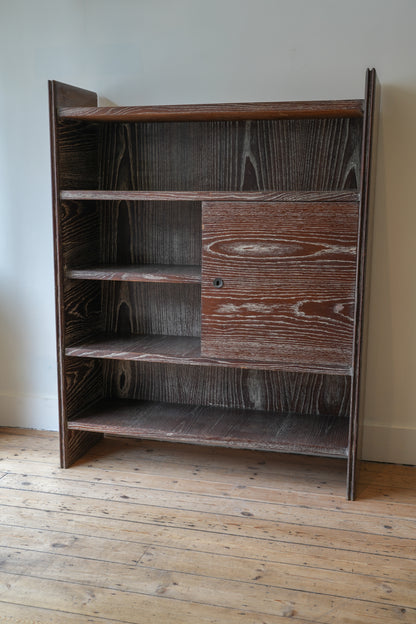 1930s Limed chestnut cabinet.