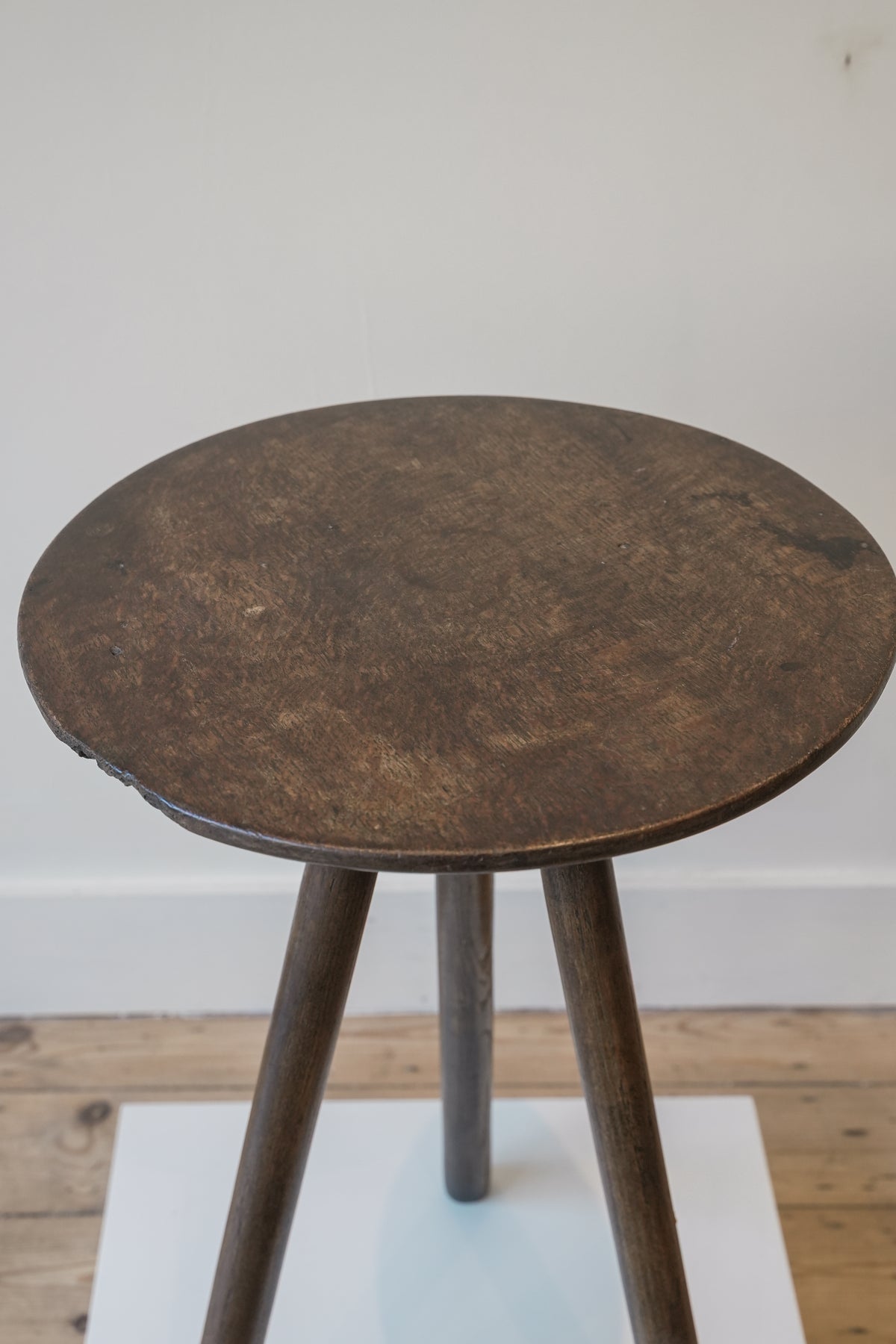 English 19th C “Cheese Top” Cricket Table.
