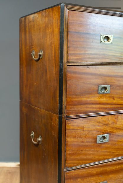 19th Century Two-Part Campaign Chest.