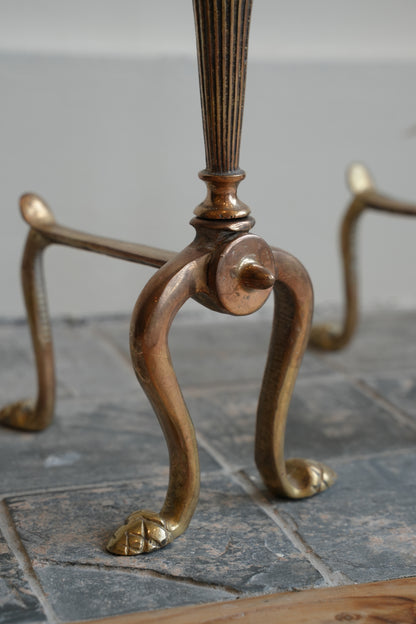 Victorian brass firedogs