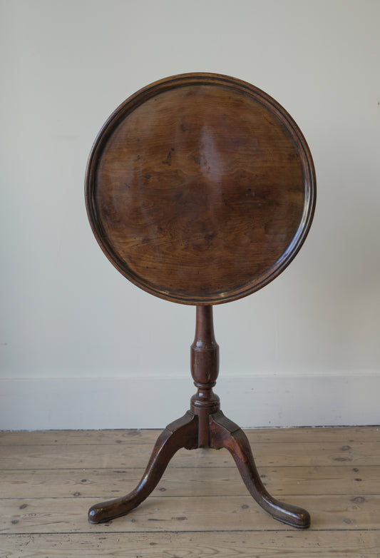 George II (18th Century) Burr Yew Tripod Table.