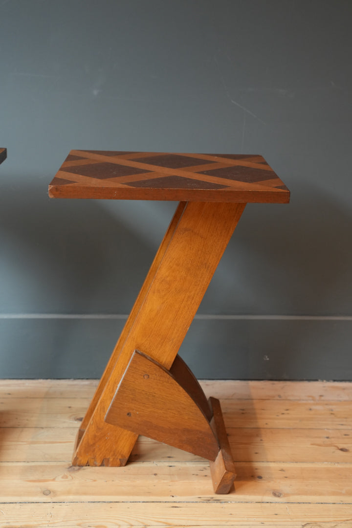 Pair Of French Geometric Bedside or Side Tables