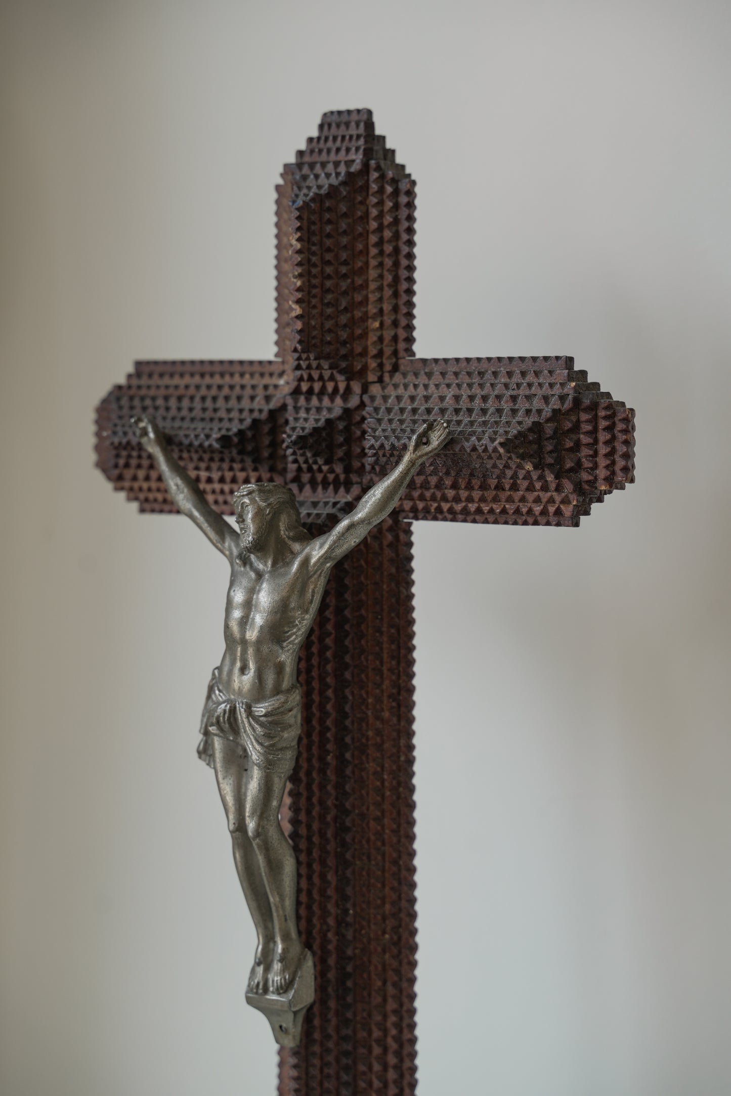 Large Tramp Art Crucifix