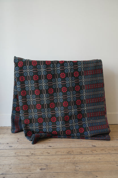 Very Rare Hannah Jones Peony Design Welsh Blanket