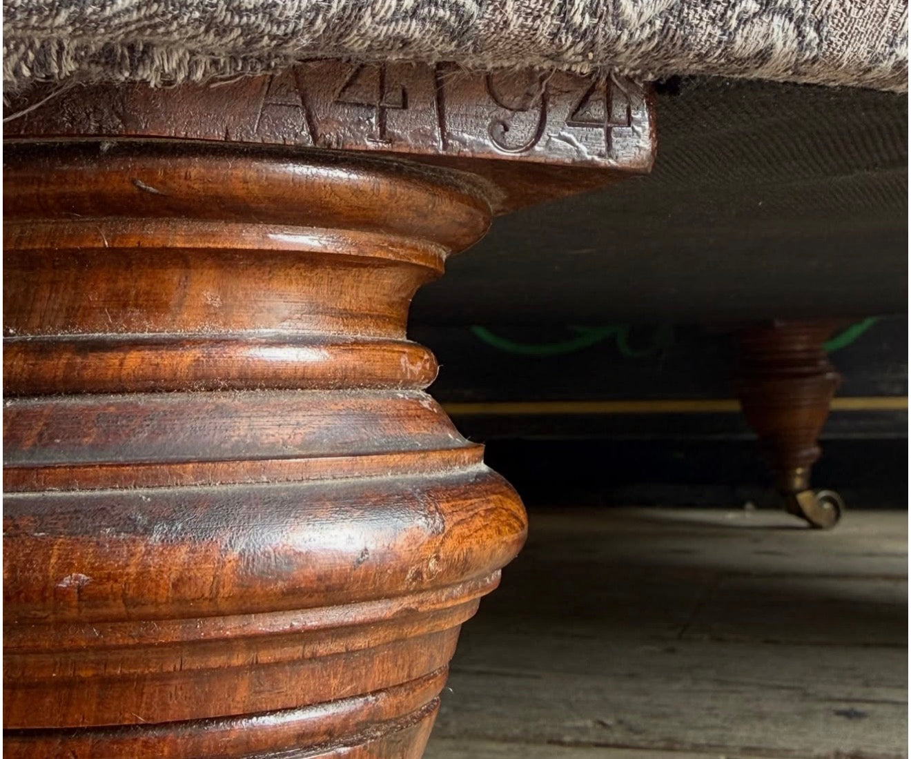 Victorian Paisley covered footstool.