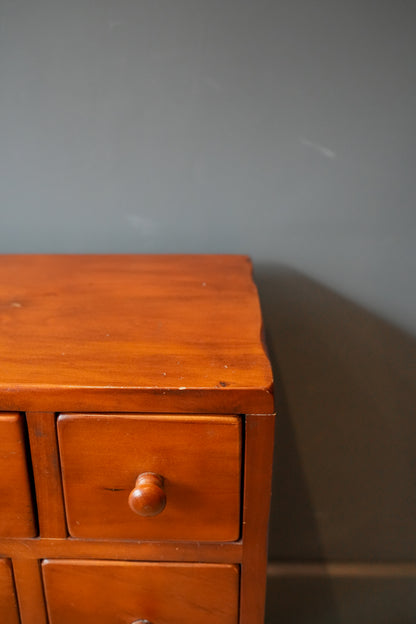 Bank of apothecary style drawers