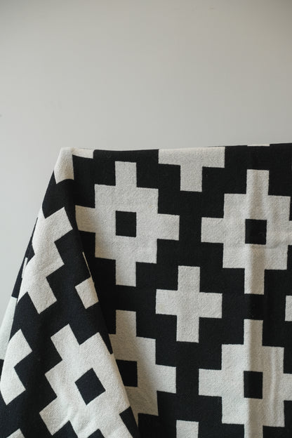 Rare Black & White Welsh Blanket.