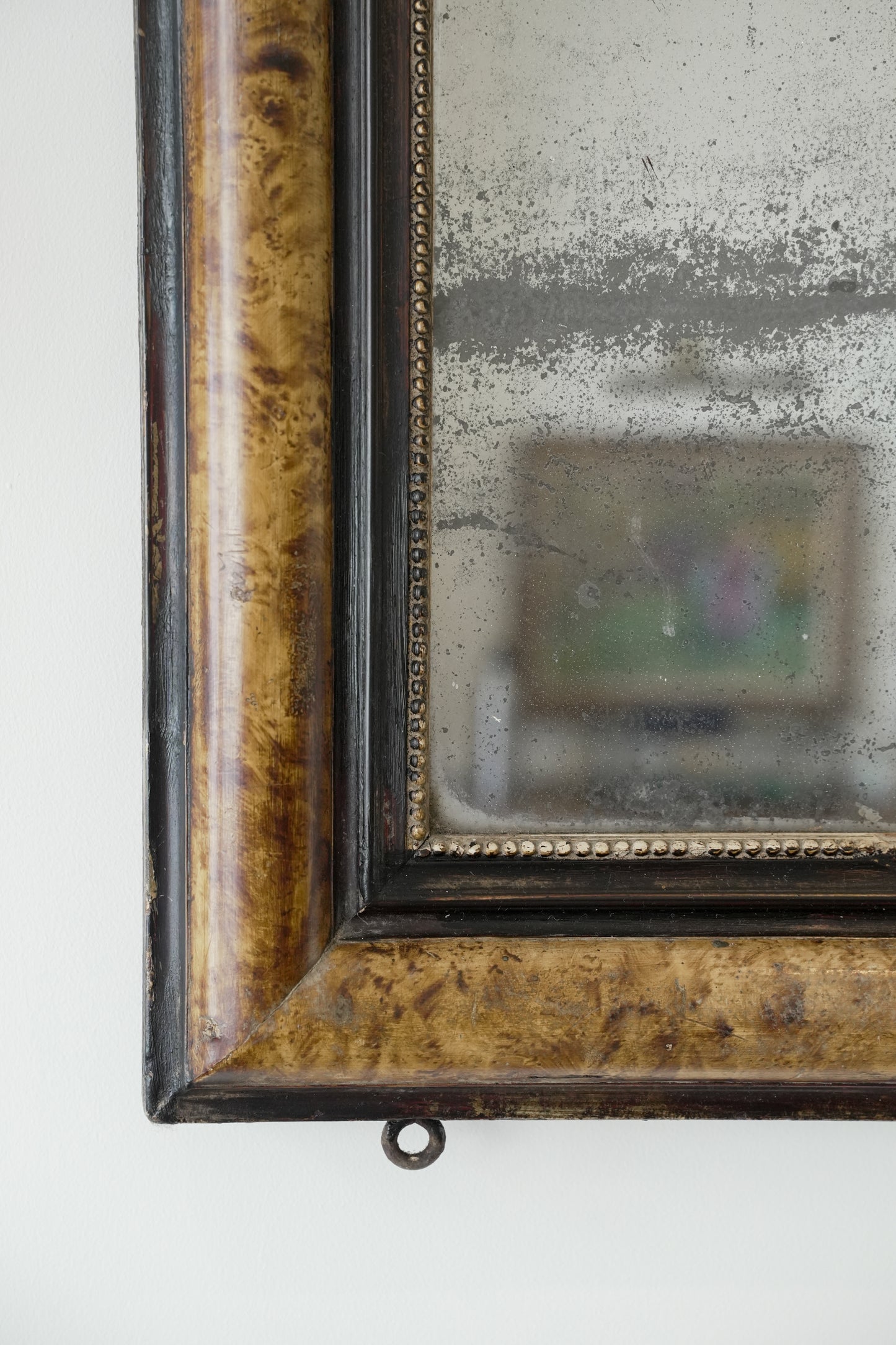 19th-Century French Louis Philippe Burr Veneer Wall Mirror.