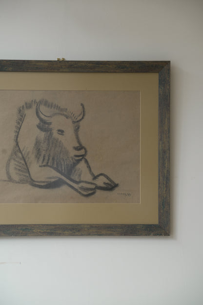 Karl May (1901-1976). Reclining Buffalo.