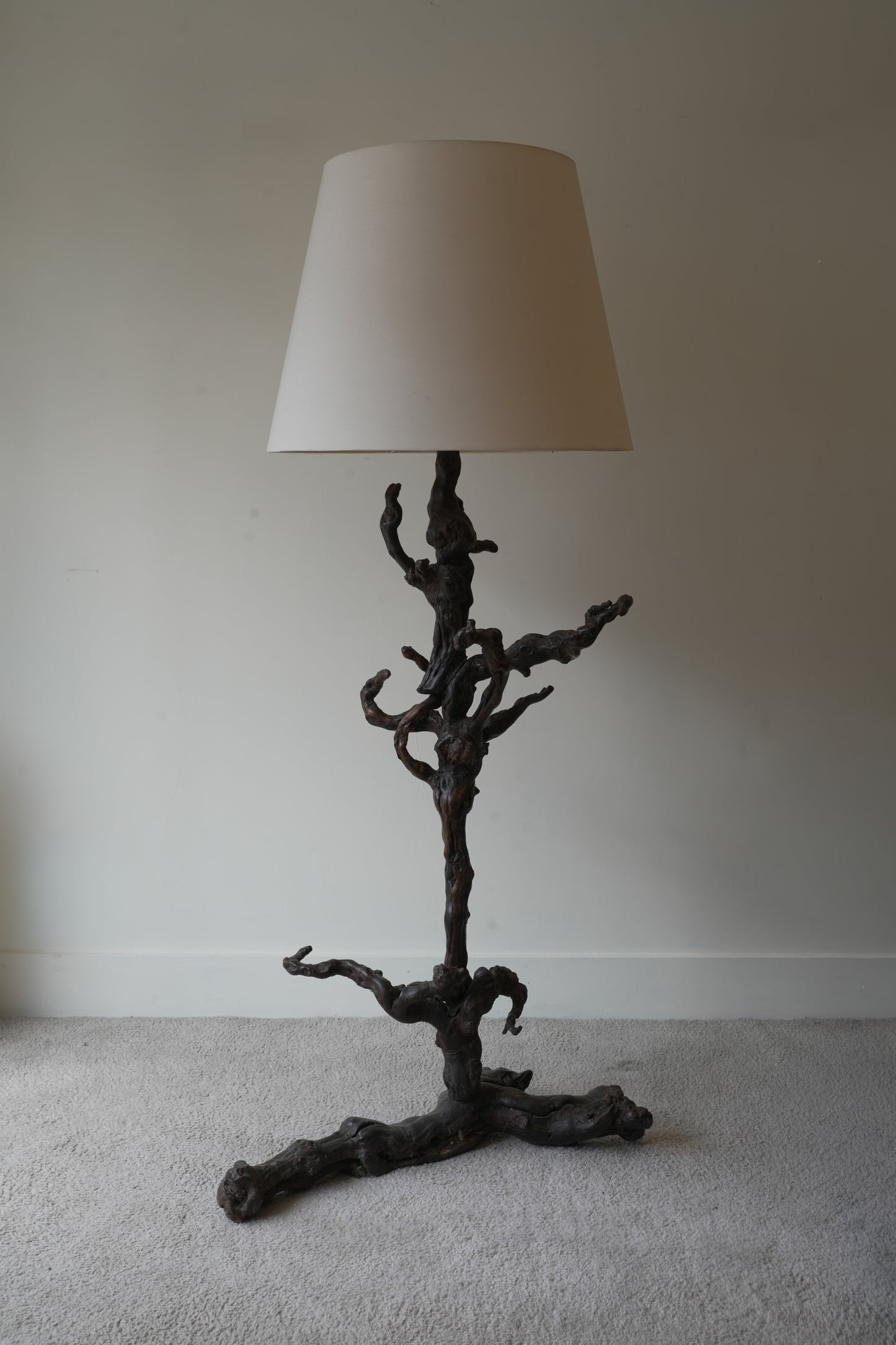 Grape Vine Burr Wood Floor Lamp