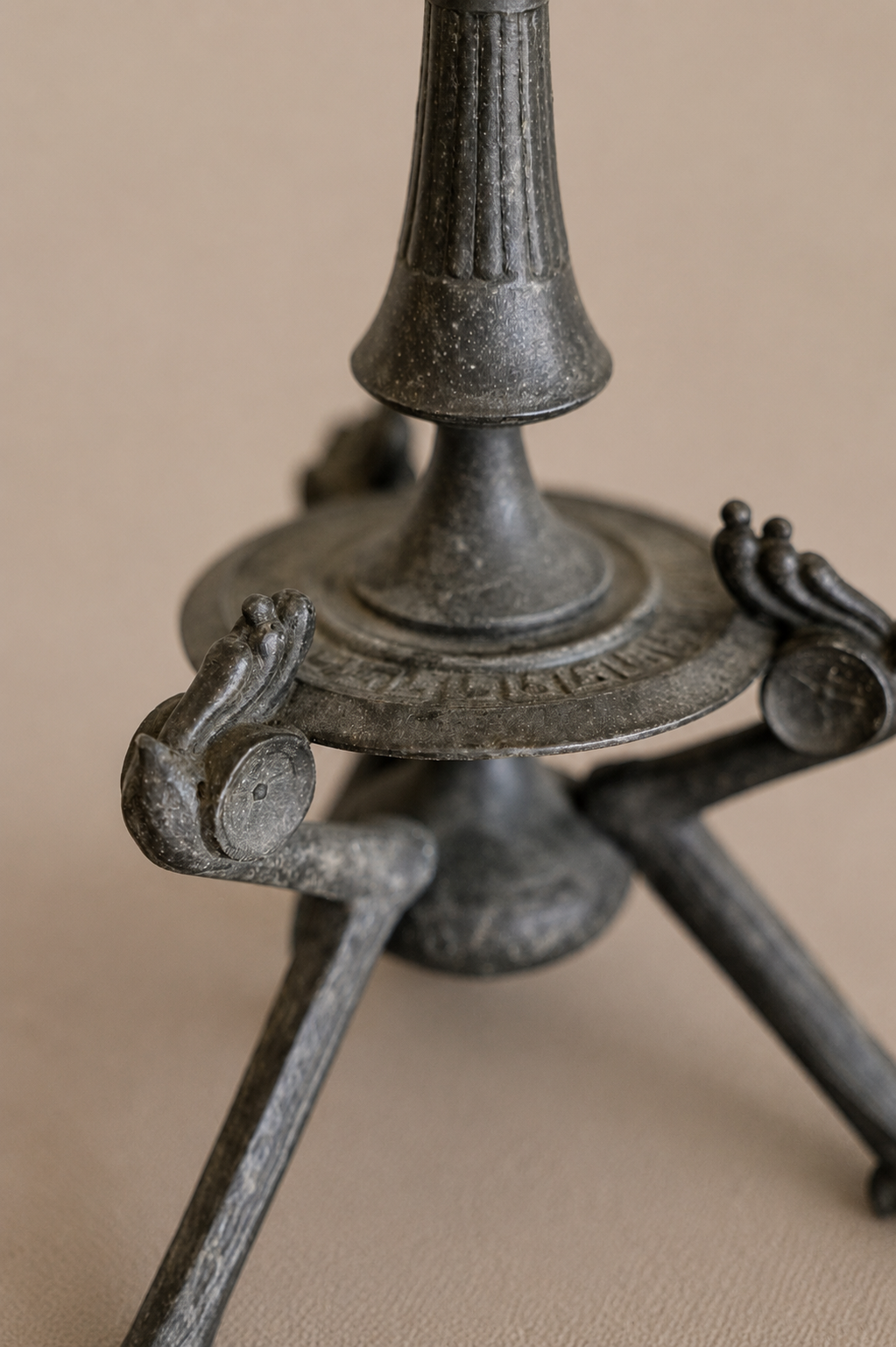 French Neo-Grec spelter candlesticks.