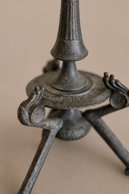 French Neo-Grec spelter candlesticks.
