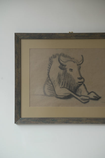 Karl May (1901-1976). Reclining Buffalo.