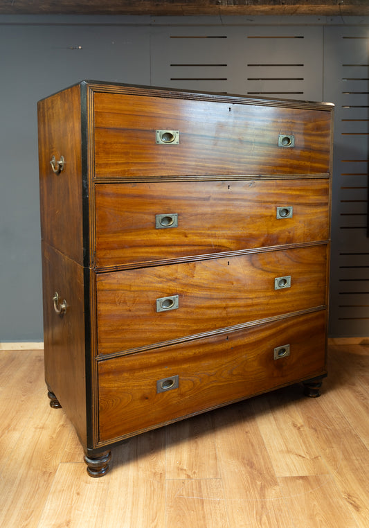 19th Century Two-Part Campaign Chest.