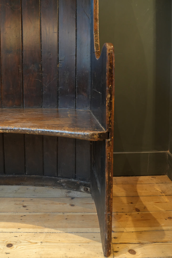 English Georgian Tavern Barrel Back Settle