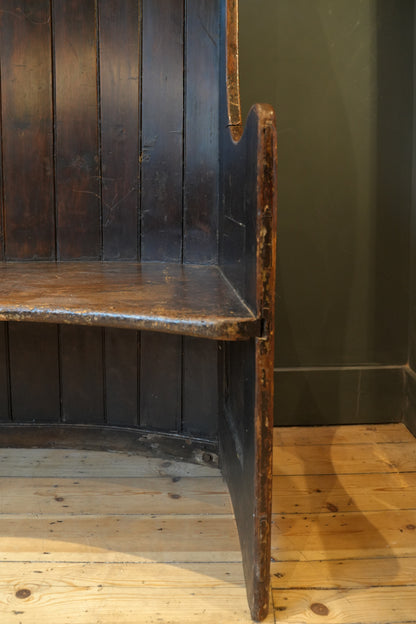 English Georgian Tavern Barrel Back Settle