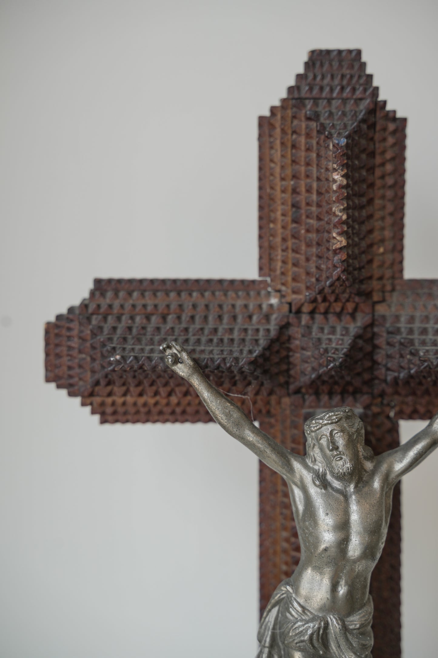 Large Tramp Art Crucifix