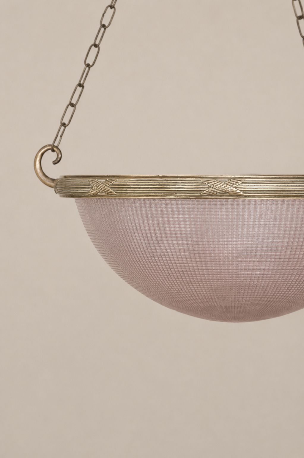 Holophane “Blonde Bowl” Plafonnier Pendant Light.
