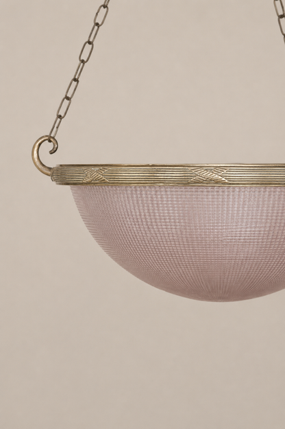 Holophane “Blonde Bowl” Plafonnier Pendant Light.