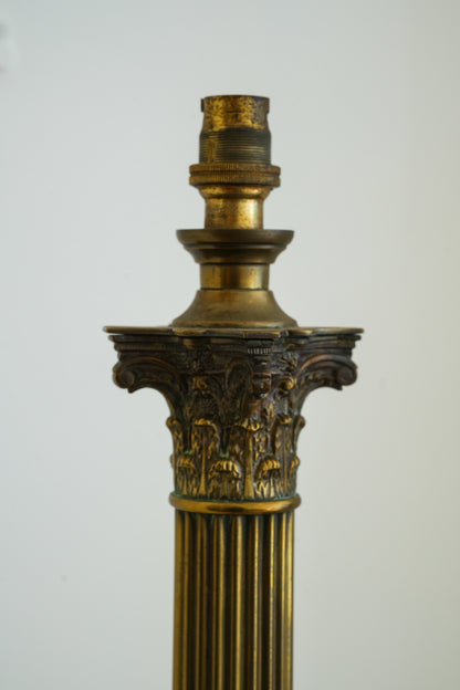 Brass Corinthian column lamp