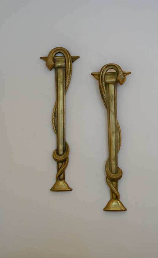 Pair of French Art Deco apothecary door handles.