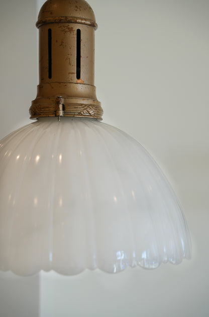4 x Large GEC moonstone pendant lights
