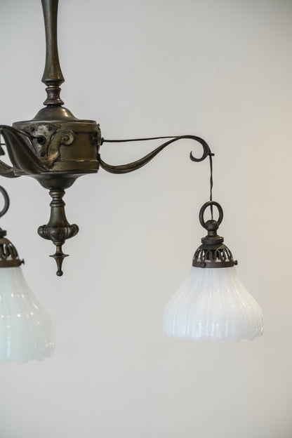 Three Arm Ceiling Pendant Light / Electrolier attrib to GEC.