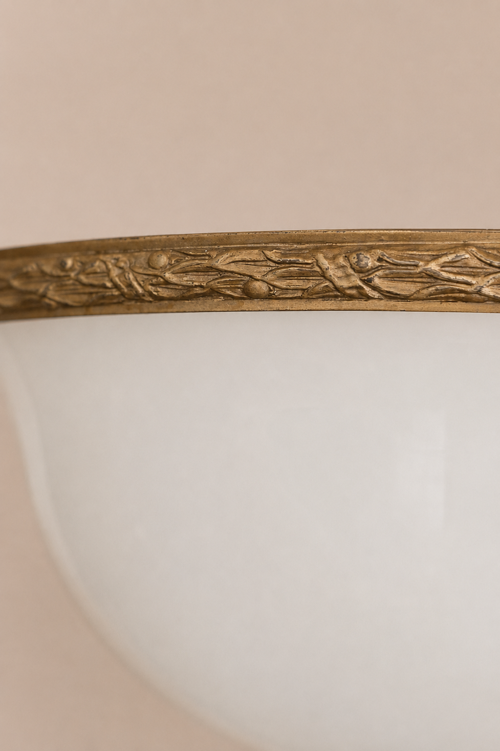 Edwardian Rams Head Opaline Pendant Light (on hold).