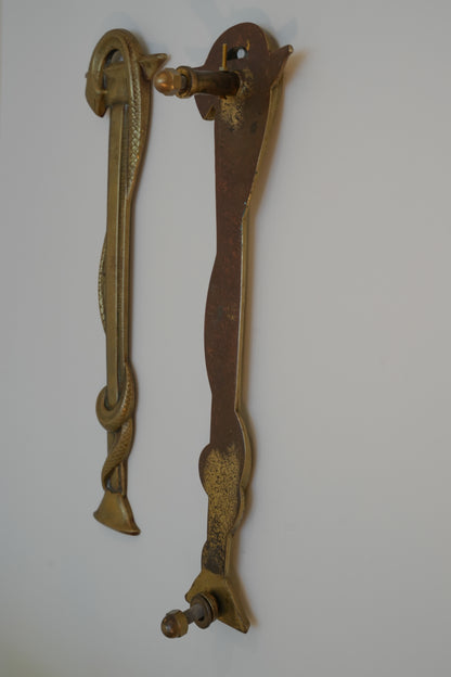 Pair of French Art Deco apothecary door handles.