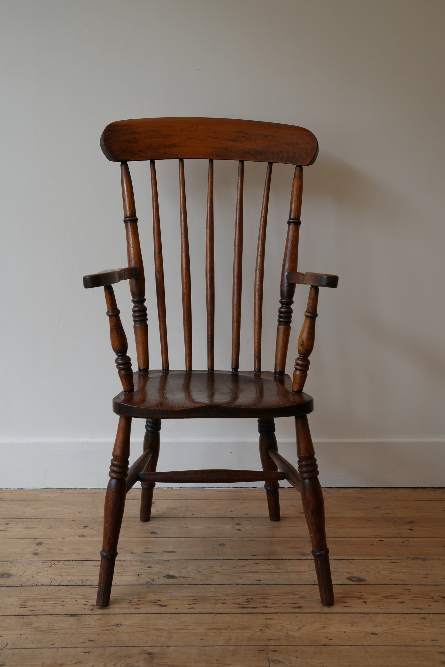 Farmhouse stick back chair.