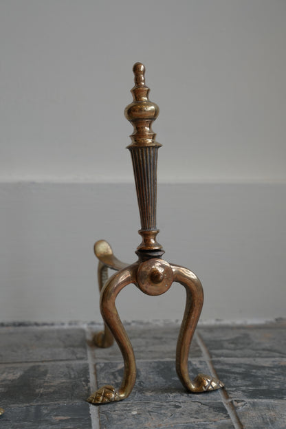 Victorian brass firedogs