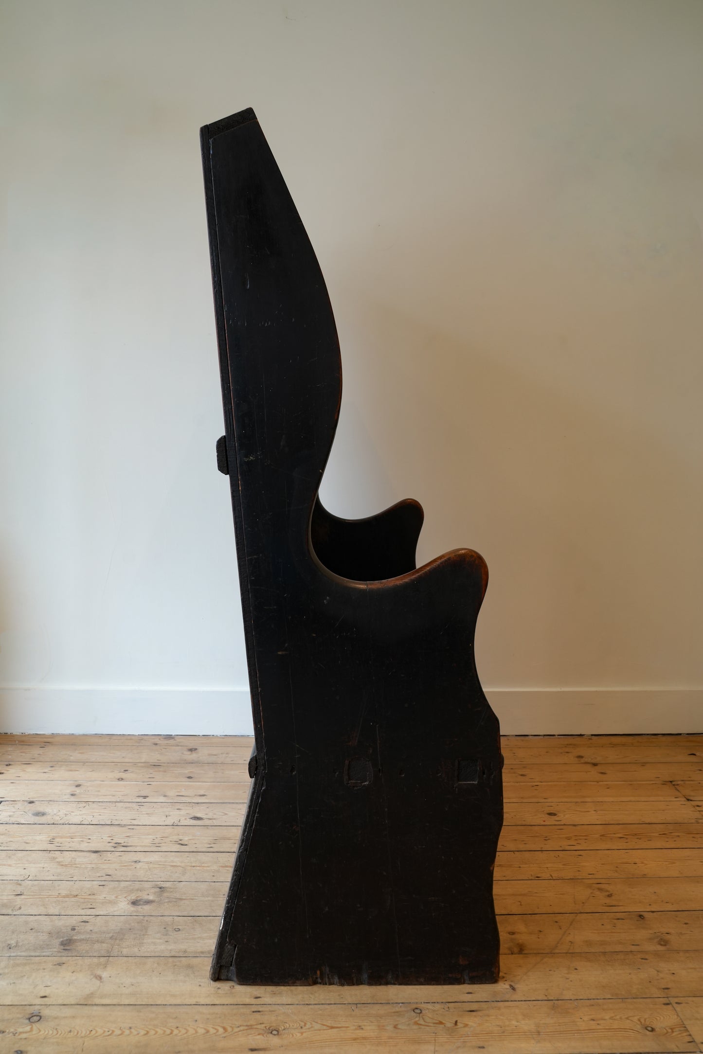 Petite Painted Pine Tavern Settle.