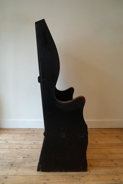 Petite Painted Pine Tavern Settle.