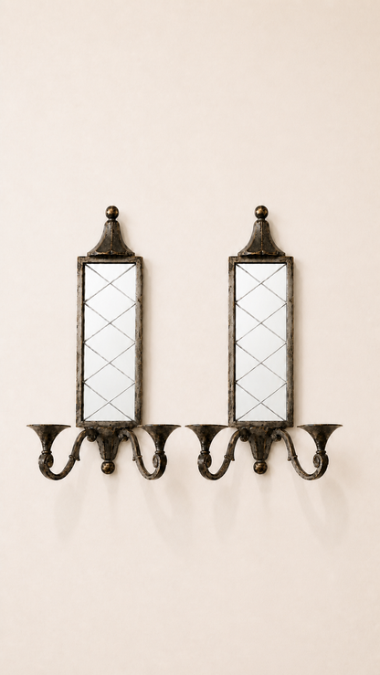 French 1930s mirrored wall scones.