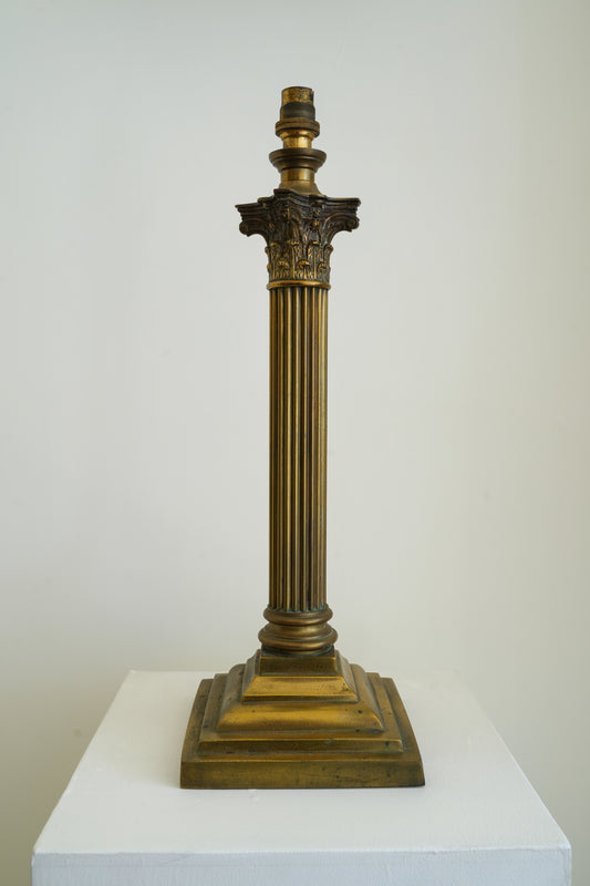 Brass Corinthian column lamp